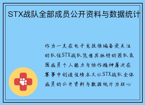 STX战队全部成员公开资料与数据统计